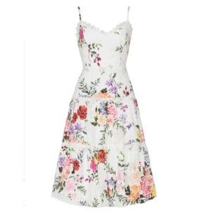 Marchesa notte floral eyelet dress 6 EUC